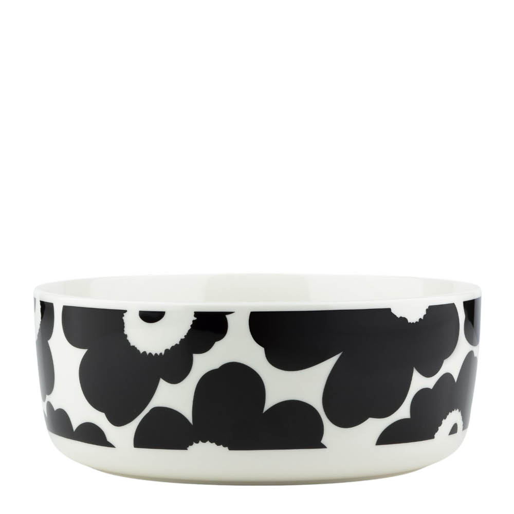Marimekko Oiva Unikko serveringsfat 1,5 L svart/hvit