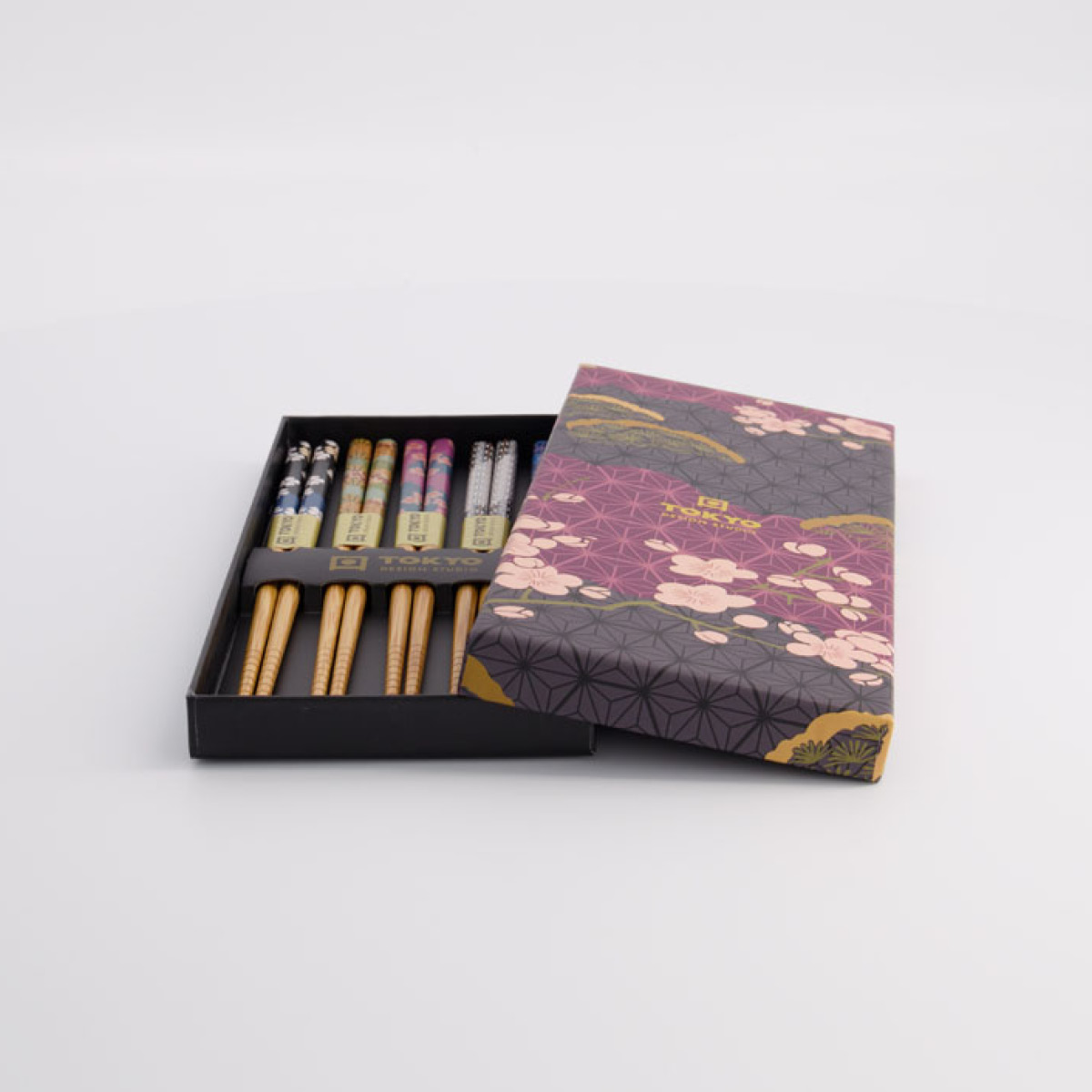 Tokyo Design Studio Gavesett spisepinner 5 par flowers