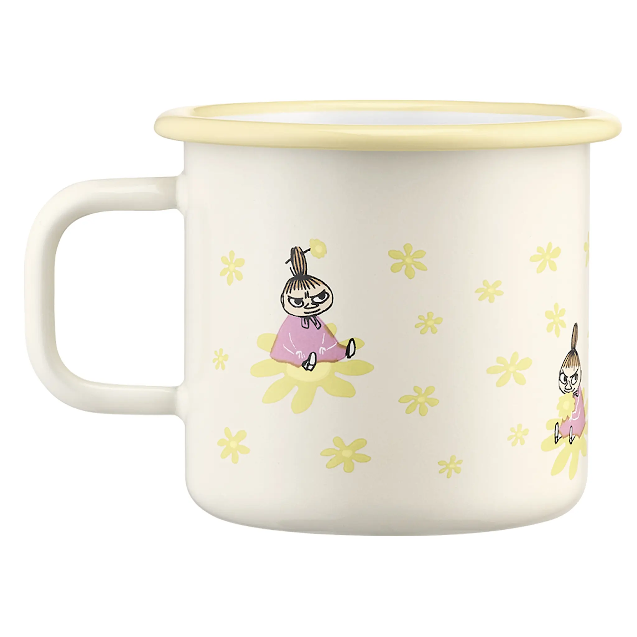 Muurla Mumin emaljmugg 37 cl Lilla My blommor vit