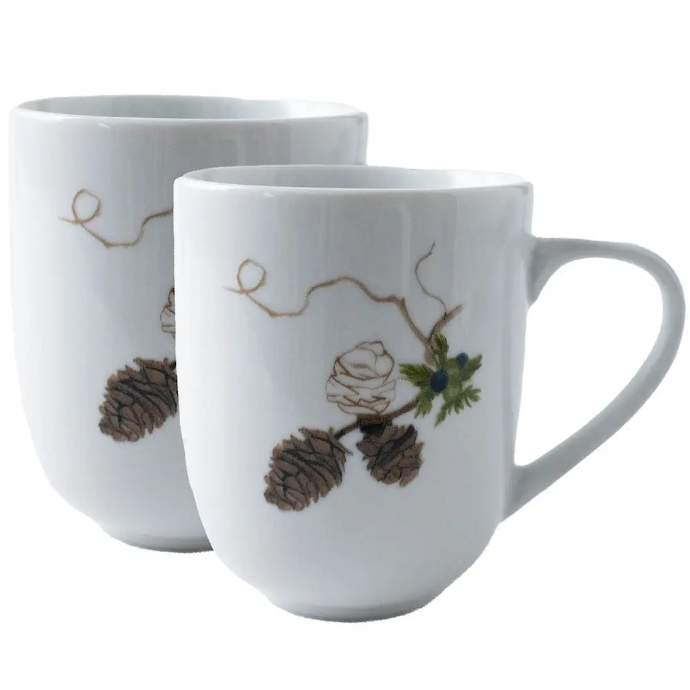 Nostalgi Muki 35 cl 2 kpl Valkoinen/Vihreä