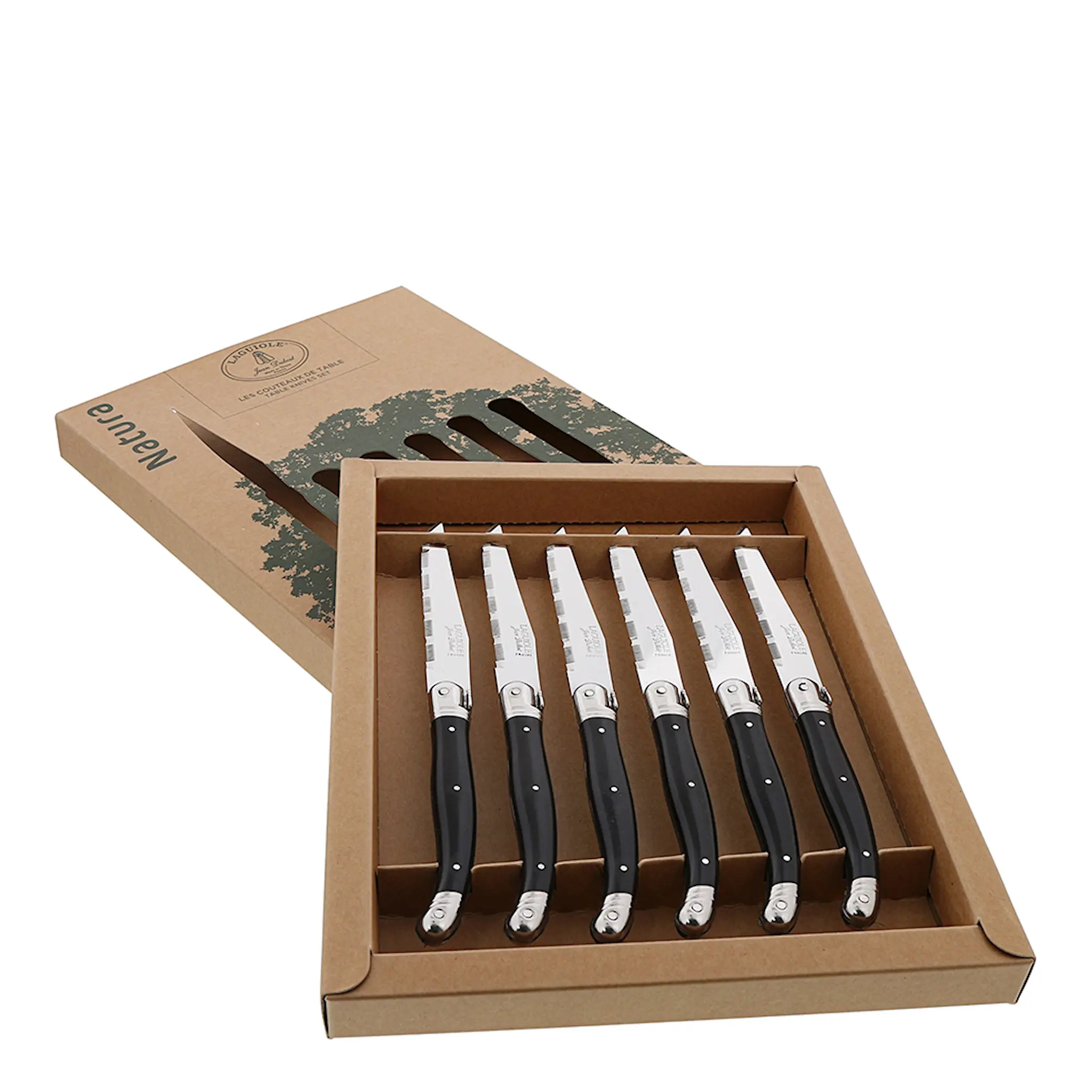 Laguiole en Aubrac Grillkniv 6-pack Biodegradable Svart
