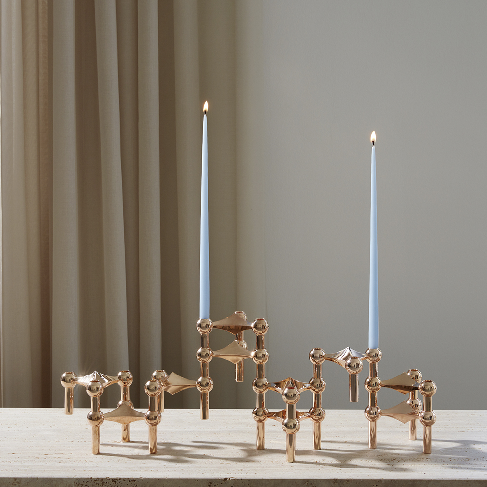 Stoff Nagel Kronelys 29 cm 6 stk sky blue