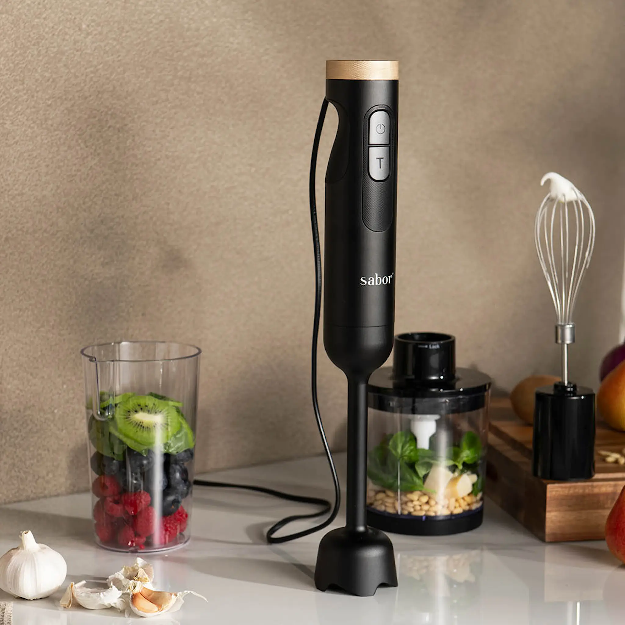 Sabor Ultimate stavmixer 1000W 0,5/0,6 L svart/klar