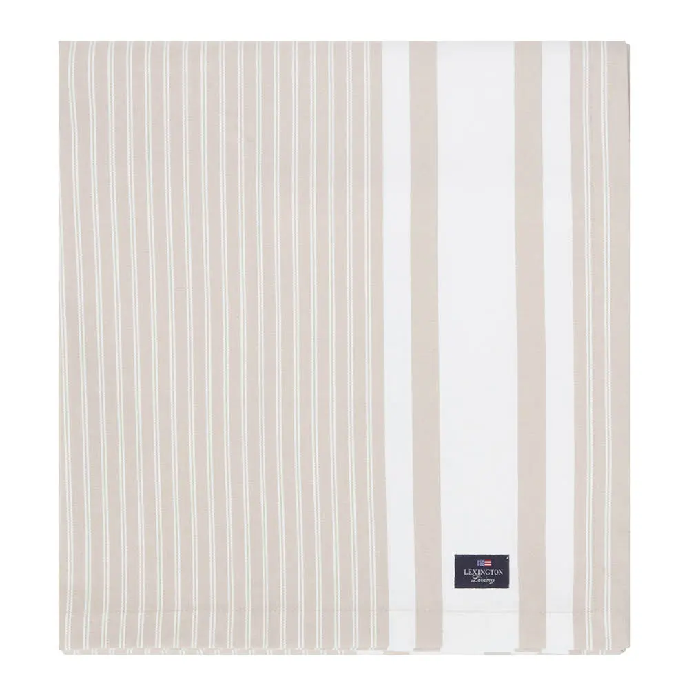 Icons Oxford Pöytäliina 180x180 cm Beige/Valkoinen