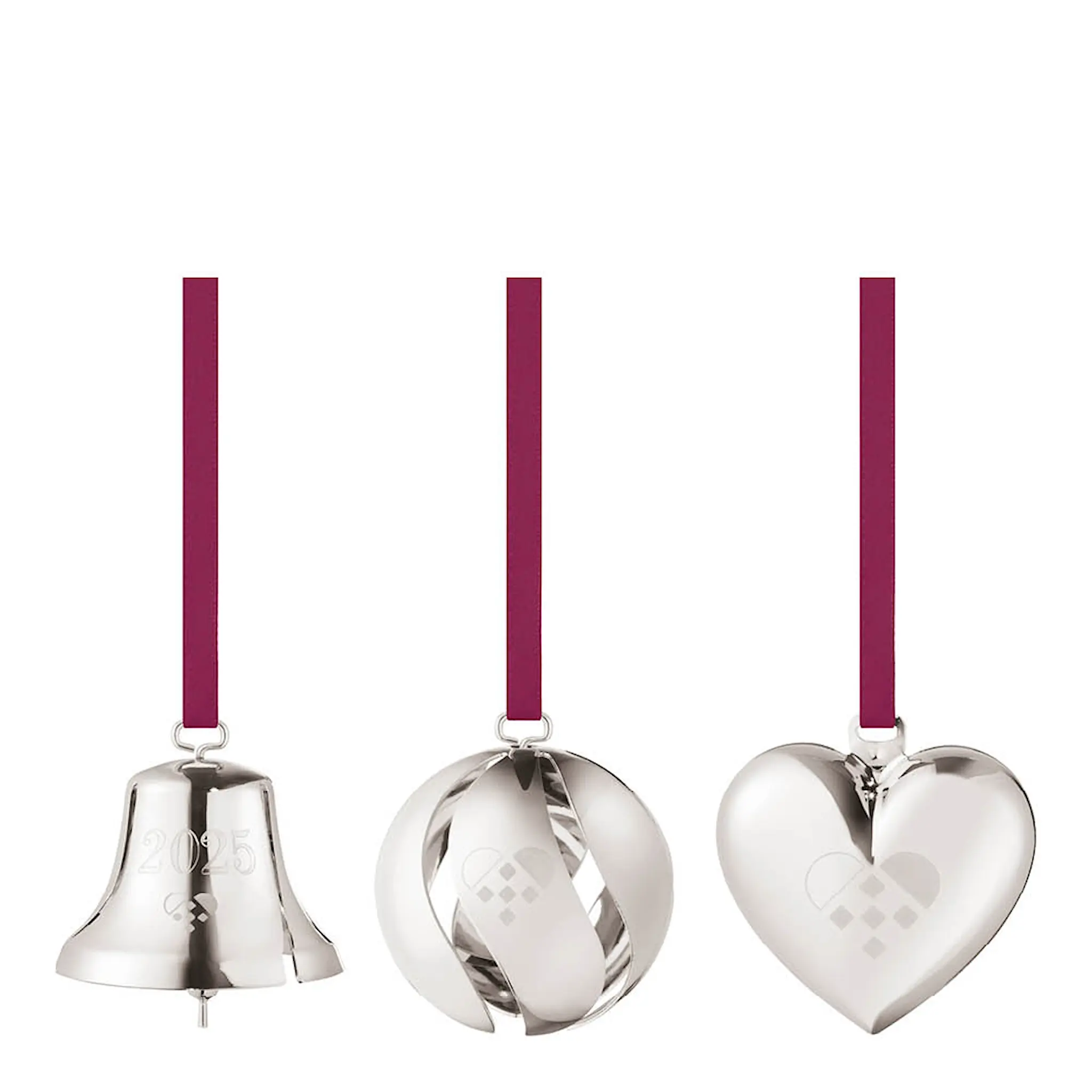 Georg Jensen Joulu 2025 koristepakkaus 3 osaa hopea