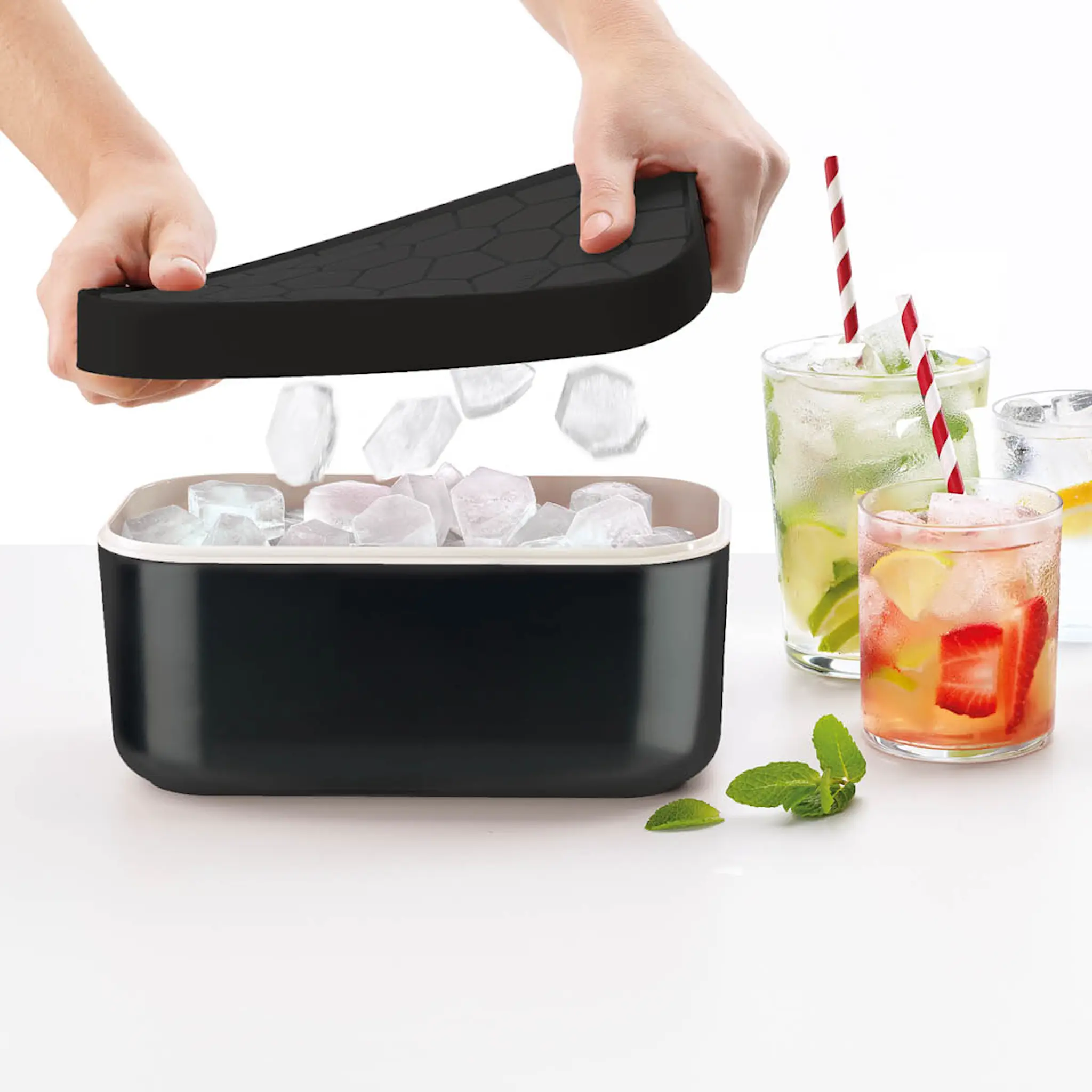 Lékué Ice Box isform och islåda för isbitar svart