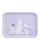 Mumin bricka 27x20 cm Snöfall lila