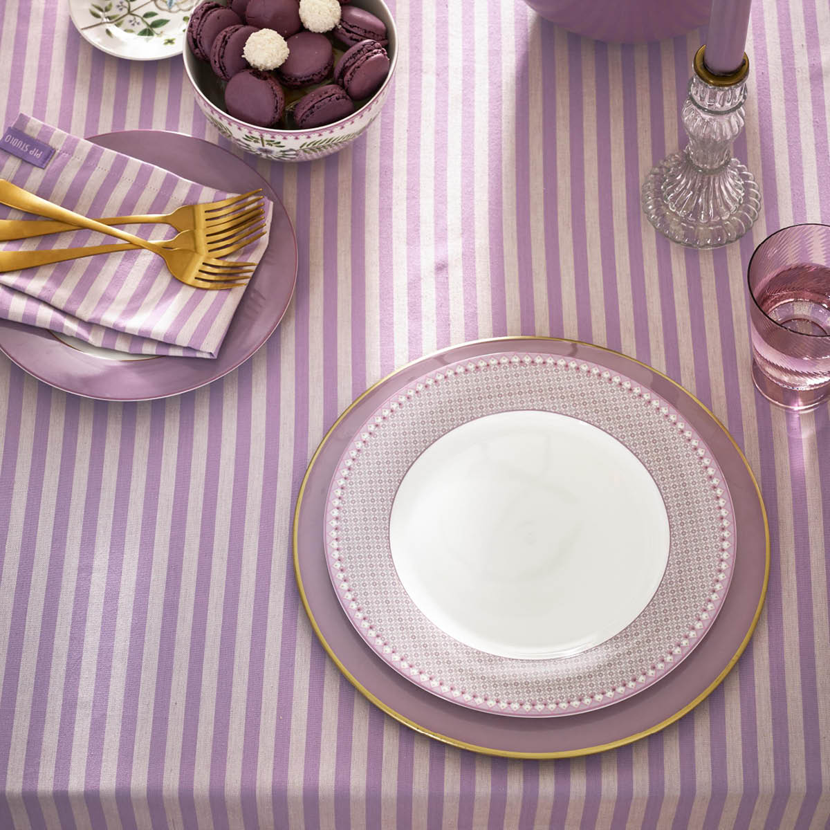 Pip Studio Lily & Lotus Tiles Lautanen 26,5 cm Liila