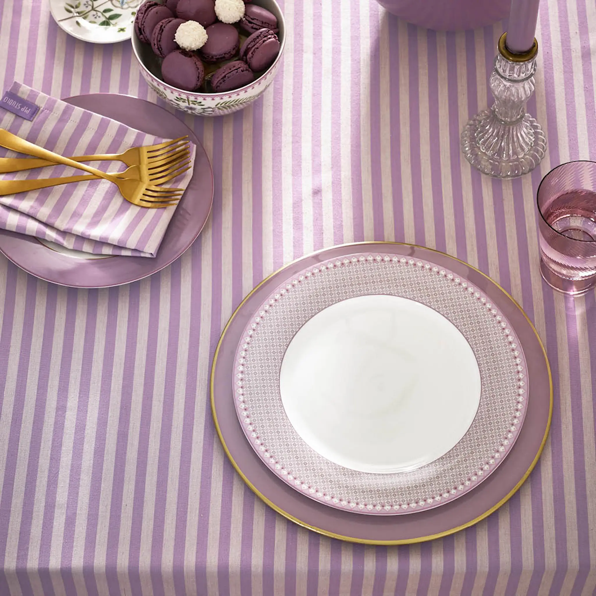 Pip Studio Lily & Lotus Tiles Lautanen 26,5 cm Liila