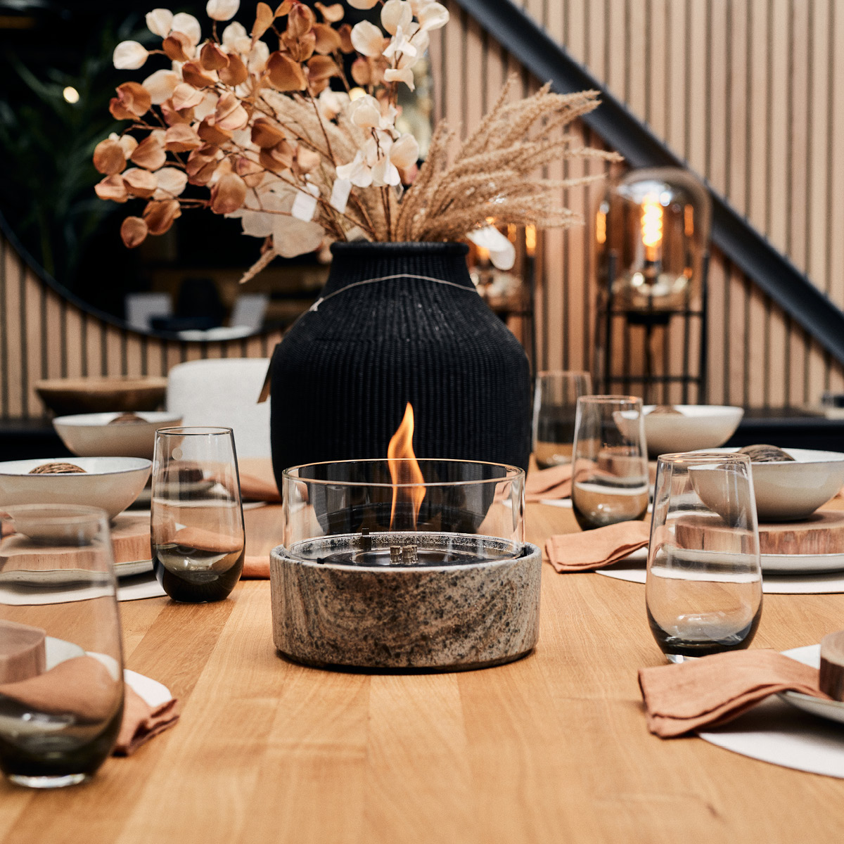 Tenderflame Café bordlykt 18 13 cm earth stone