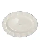 Serveringsfat med vågig kant 22x30 cm vit/blå