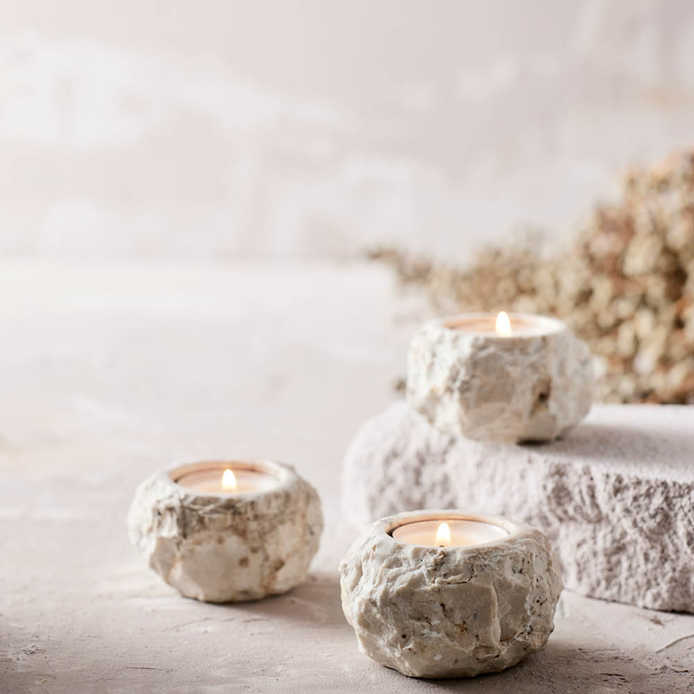 Muubs Batu telysholder 7x4 cm beige