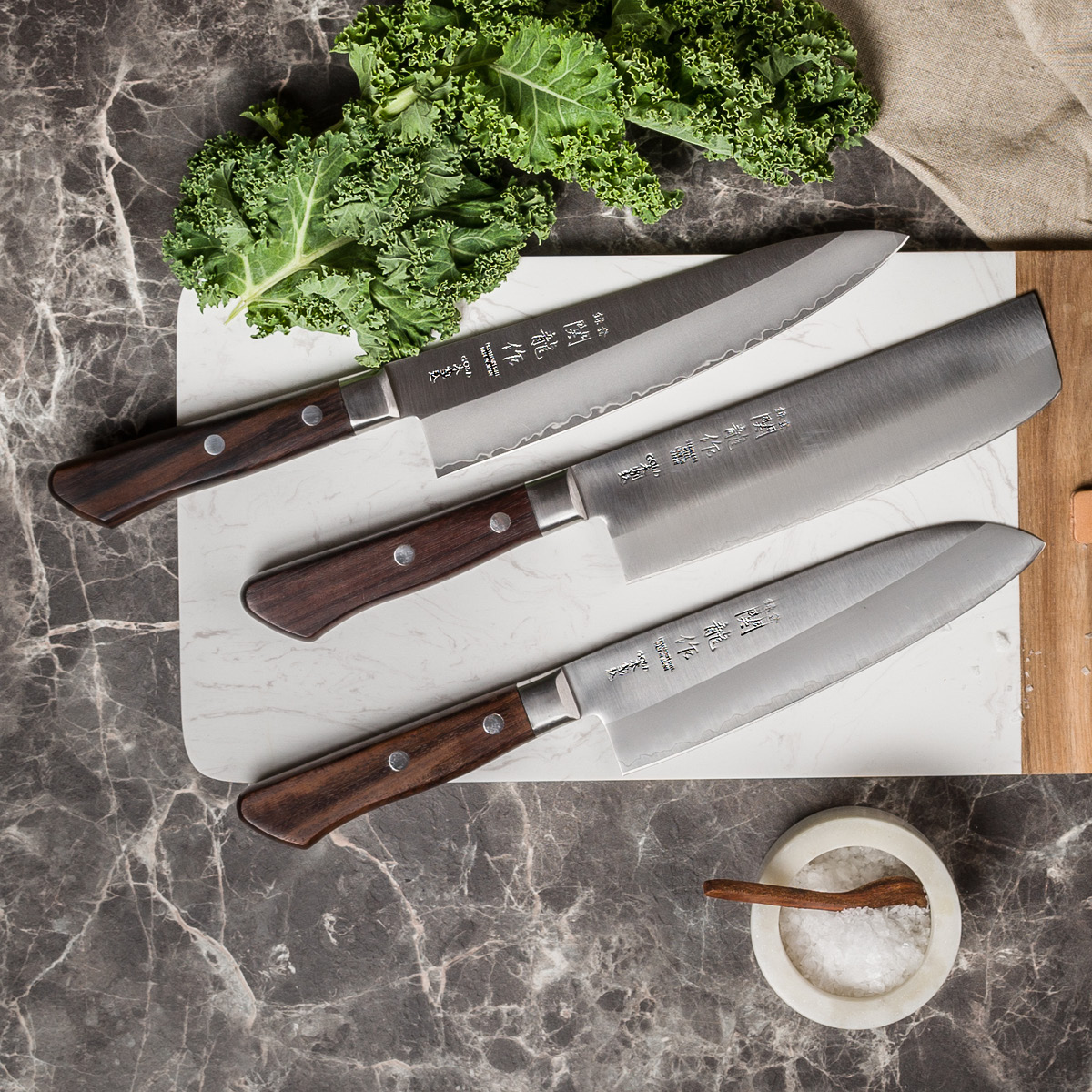 Sekiryu Wood knivsett 2 deler kokkekniv/grønnsakskniv
