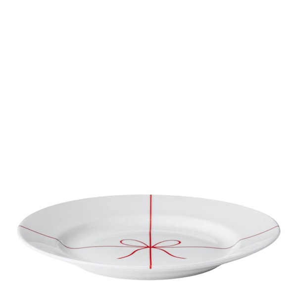 Julpaketet tallrik med bräm 22 cm röd