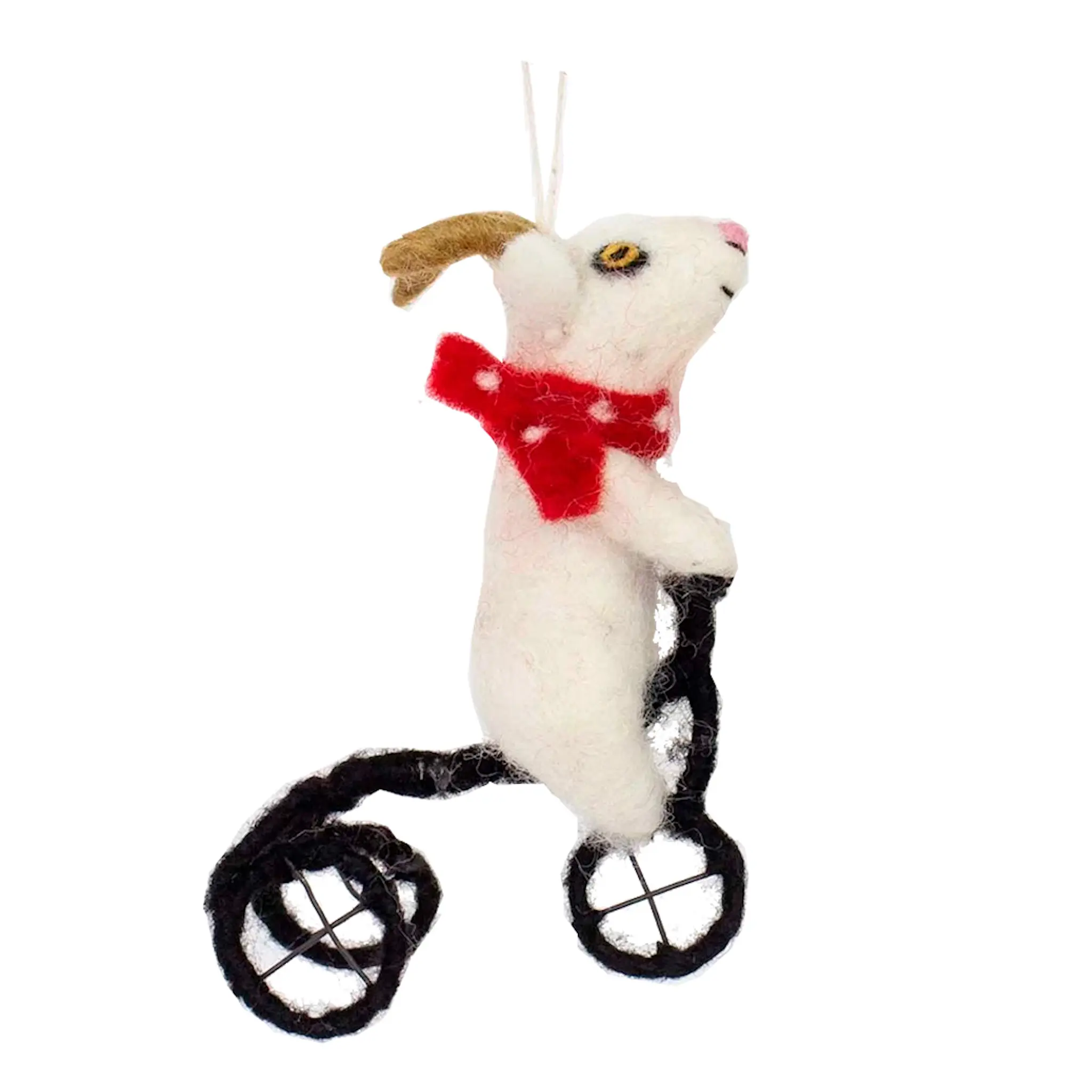 A World of Craft Julhänge Get på Cykel 13 cm Vit
