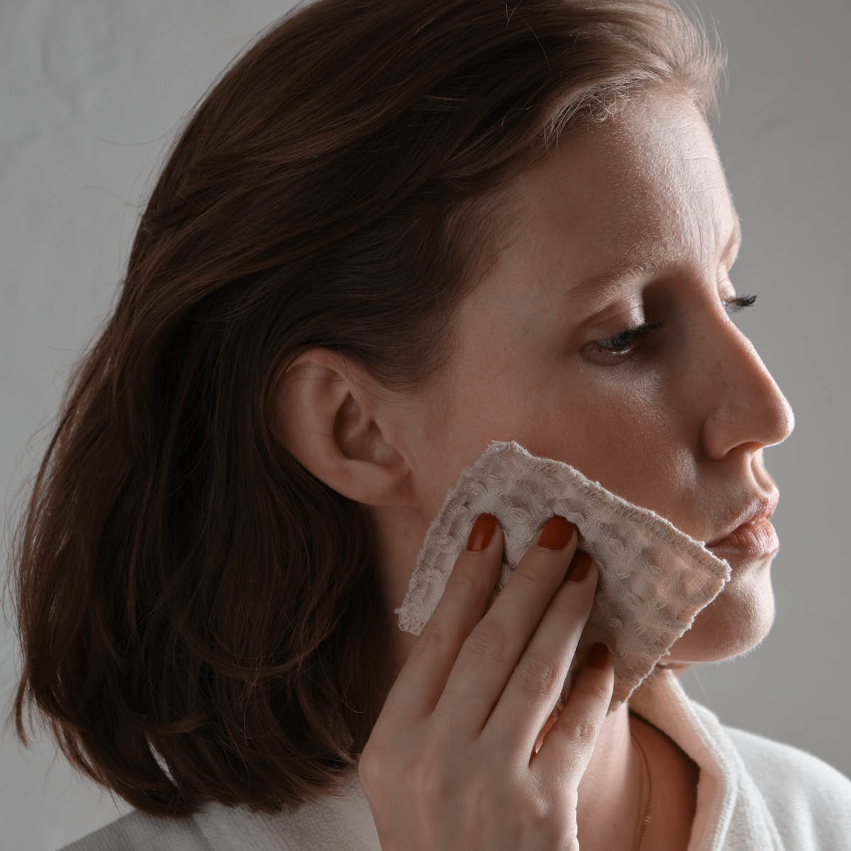 The Organic Company Big Waffle sminkpads återanvändbar 8x8 cm 4-pack stone