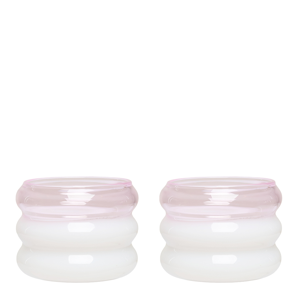 Design Letters - Bubble. Kynttilälyhty 5,6 cm 2kpl Milky White/Pink