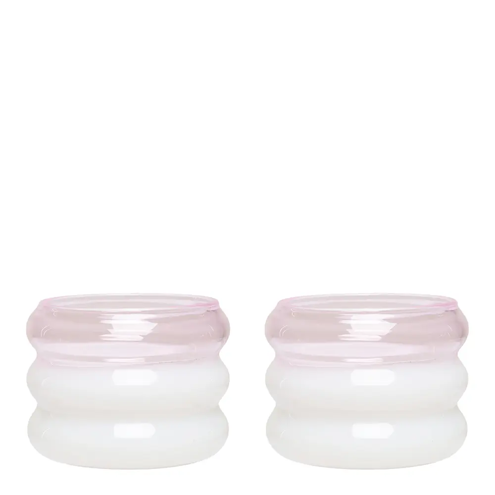 Bubble. Kynttilälyhty 5,6 cm 2kpl Milky White/Pink