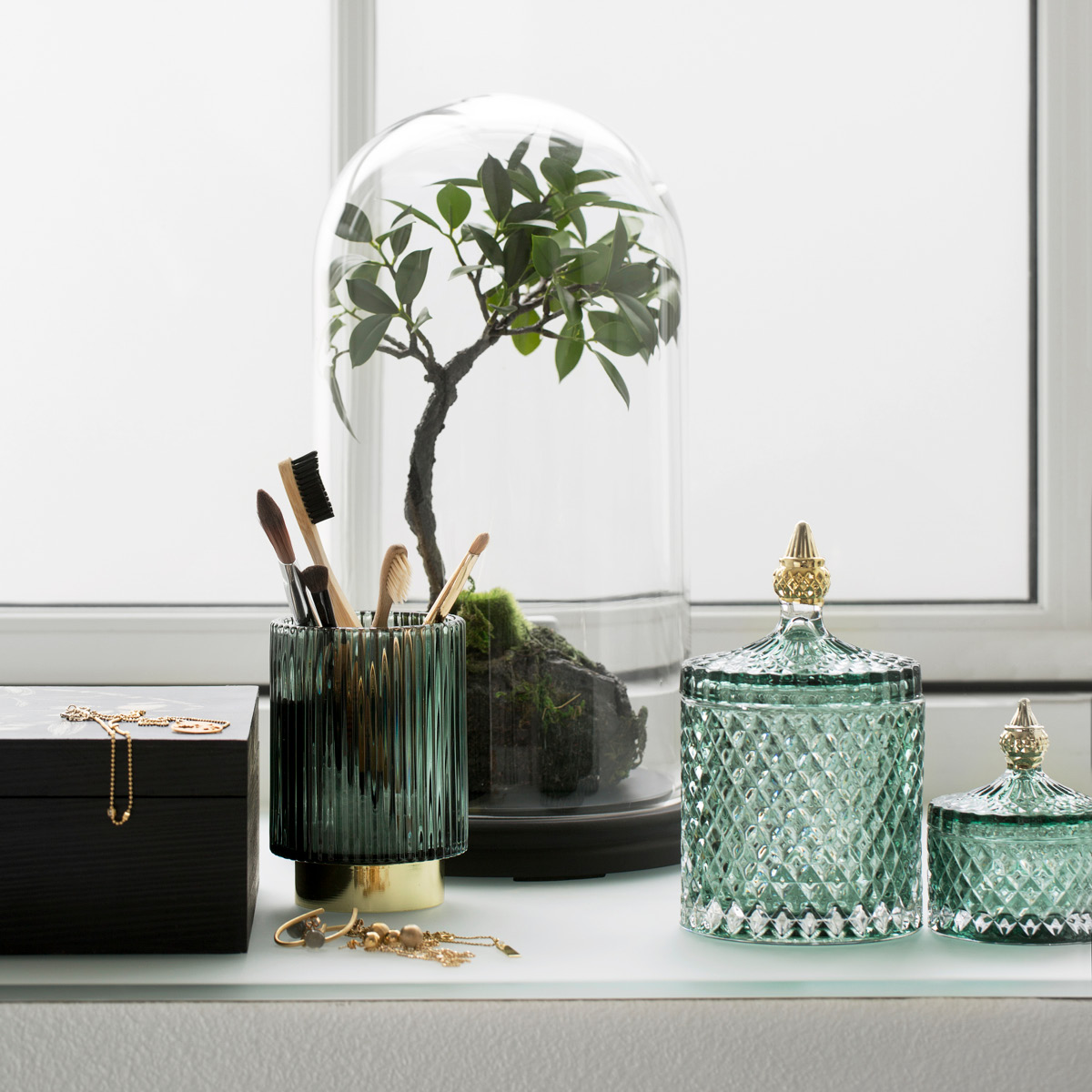 Lene Bjerre Miya burk 17,5 cm grön