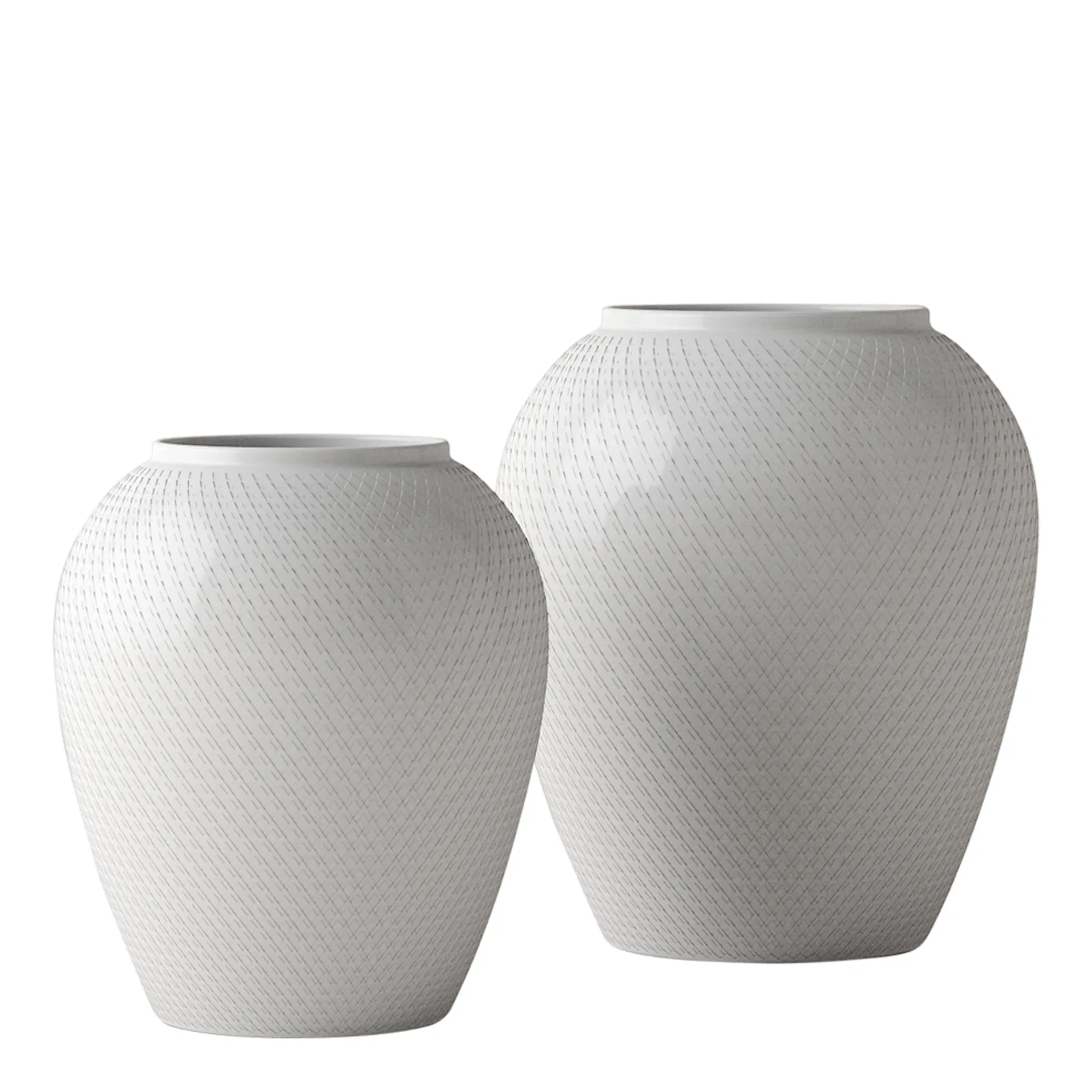 Lyngby Porcelæn Rhombe Vas 25 cm Porslin Vit