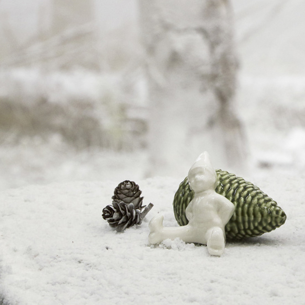 Kähler Christmas Tales Figur Joy 5,5 cm Vit/Grön