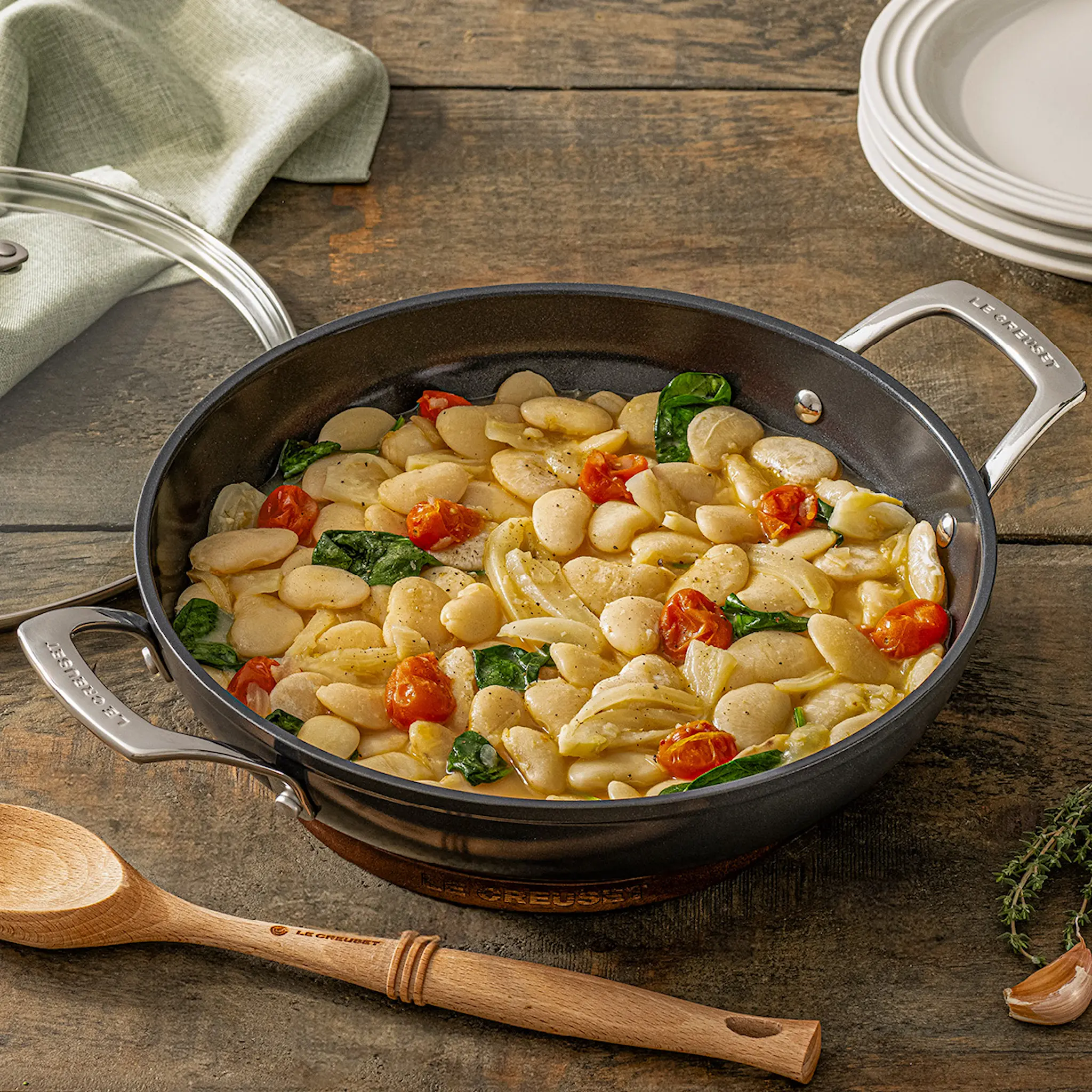 Le Creuset ENSC traktørpanne med glasslokk 3,7L 30 cm black