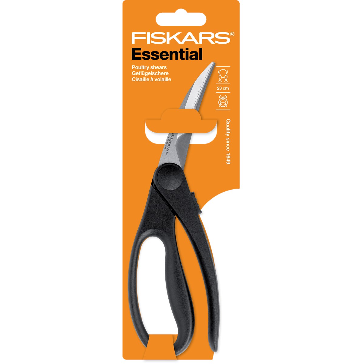 Fiskars Essential fuglesaks 23 cm svart