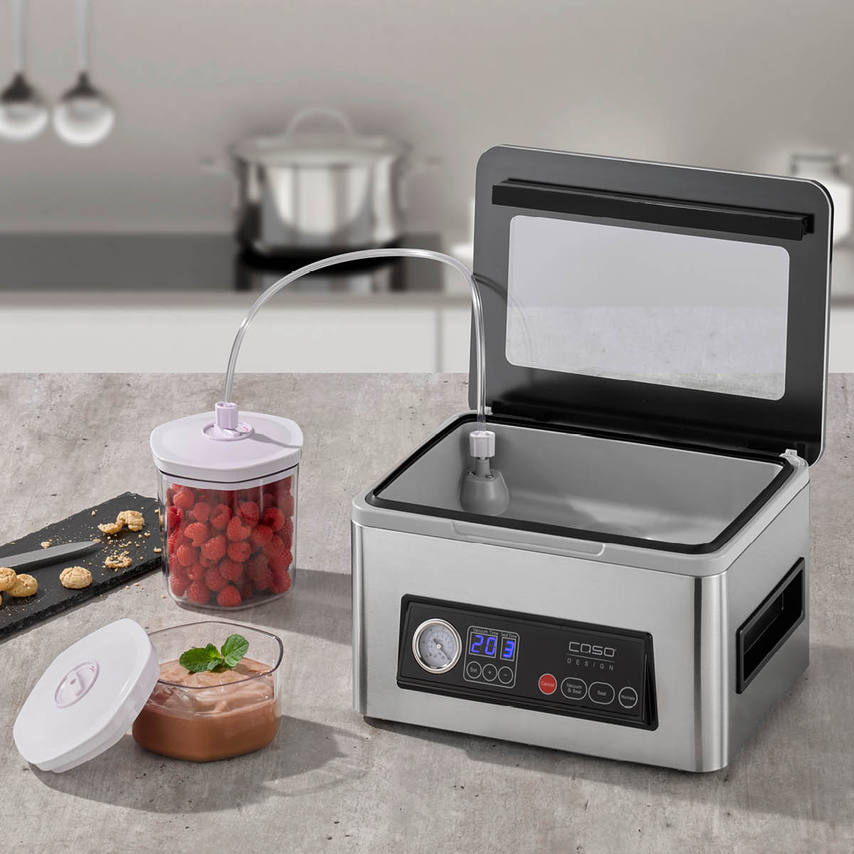 Caso VacuChef 50 Vakuumikone Hopea/Musta