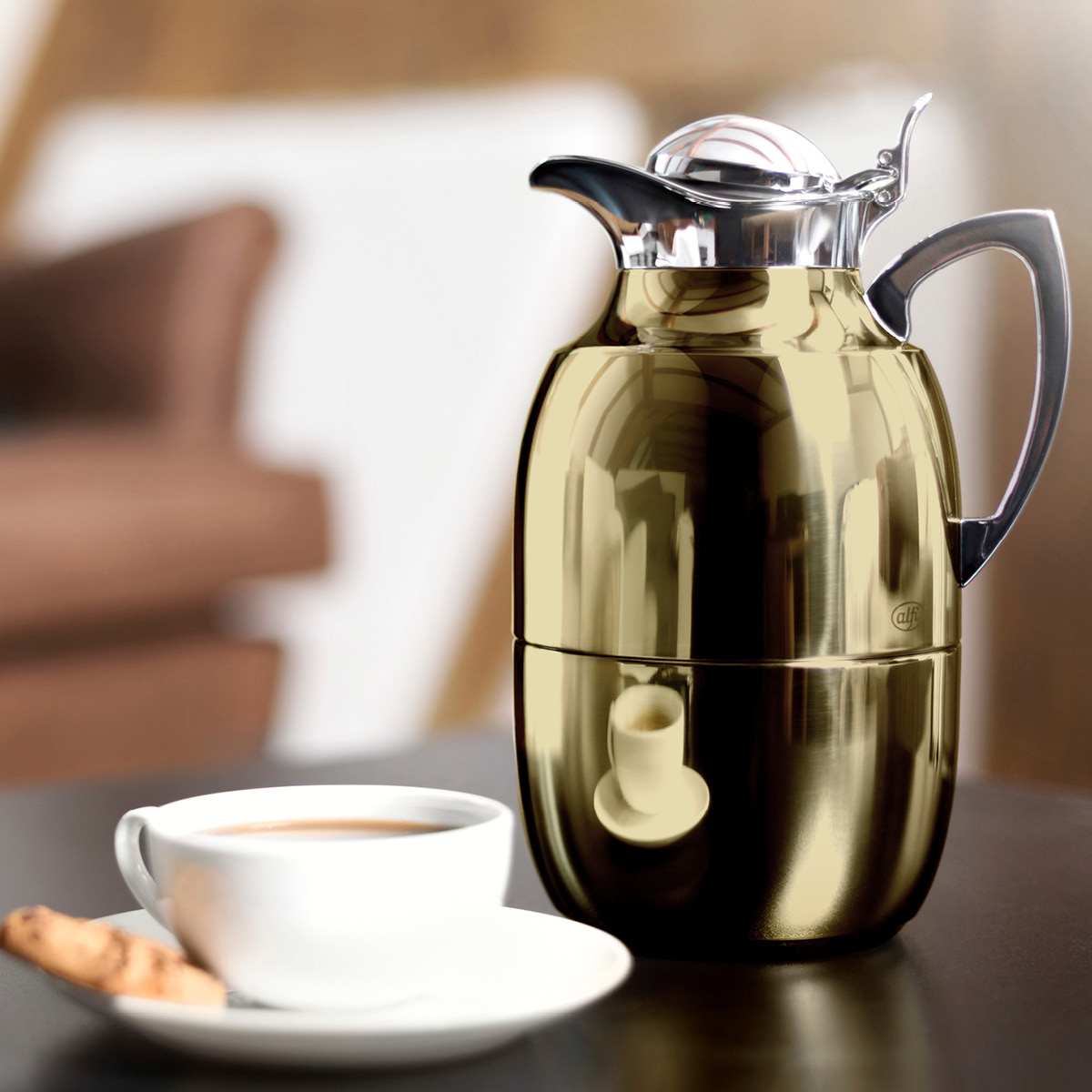Alfi Juwel termoskanne 1 liter gull rustfritt stål
