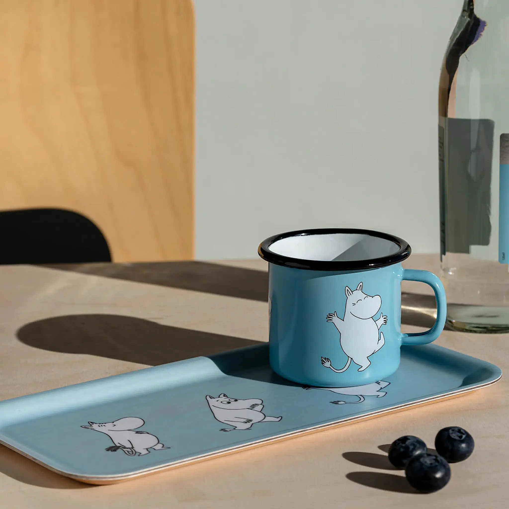 Muurla Mumin bricka 27x13 cm Retro Mumintrollet blå