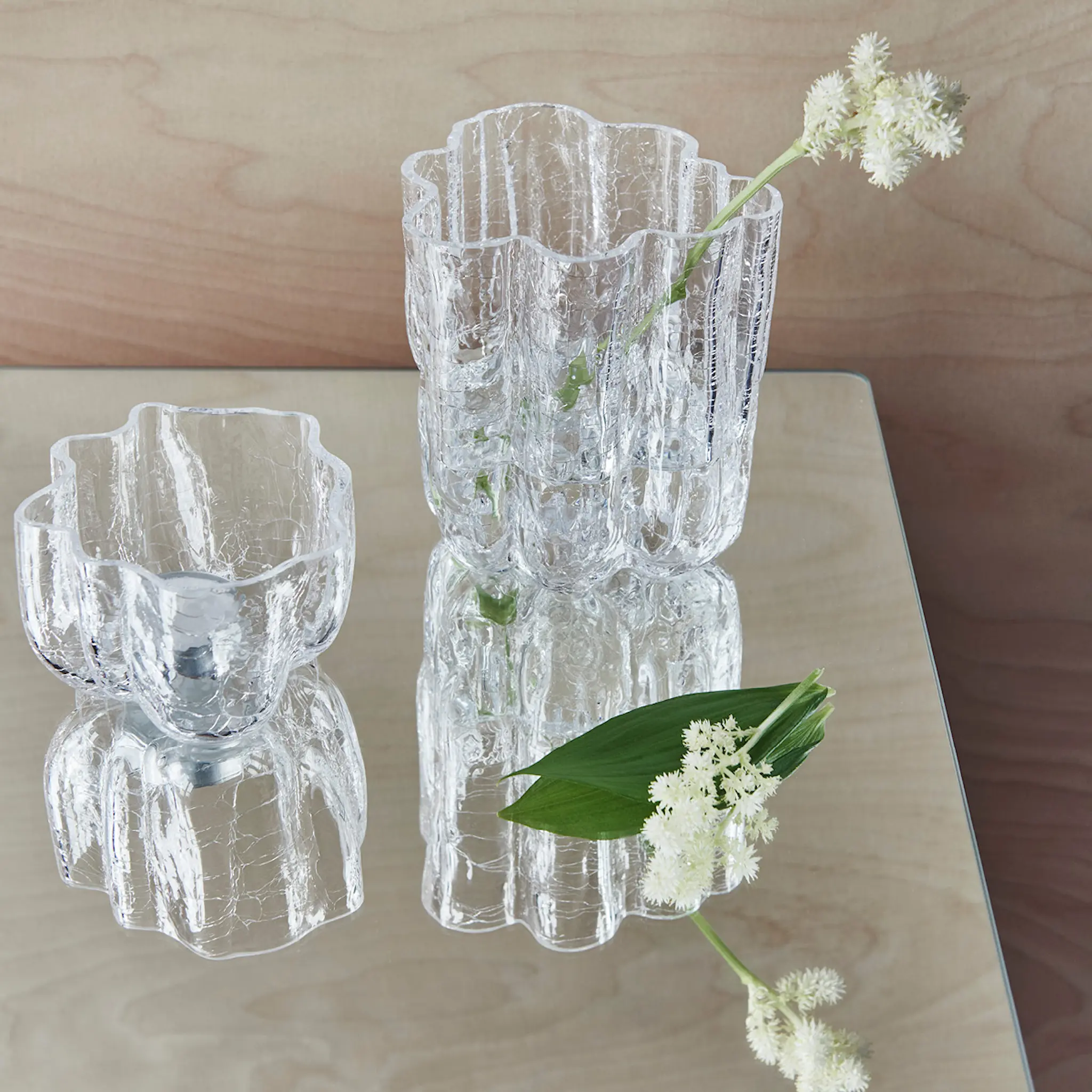 Kosta Boda Crackle ljuslykta 5,8 cm klar
