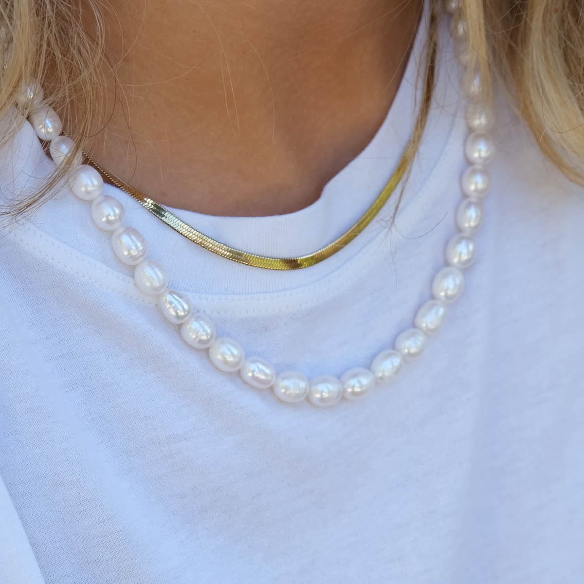 A&C Oslo AS Steel - Essentials halsband kort unisex snake chain guld