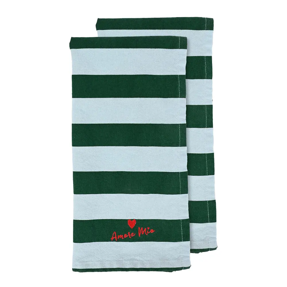 Love Keittiöpyyhe 50x70 cm 2 kpl Vihreä/Sininen
