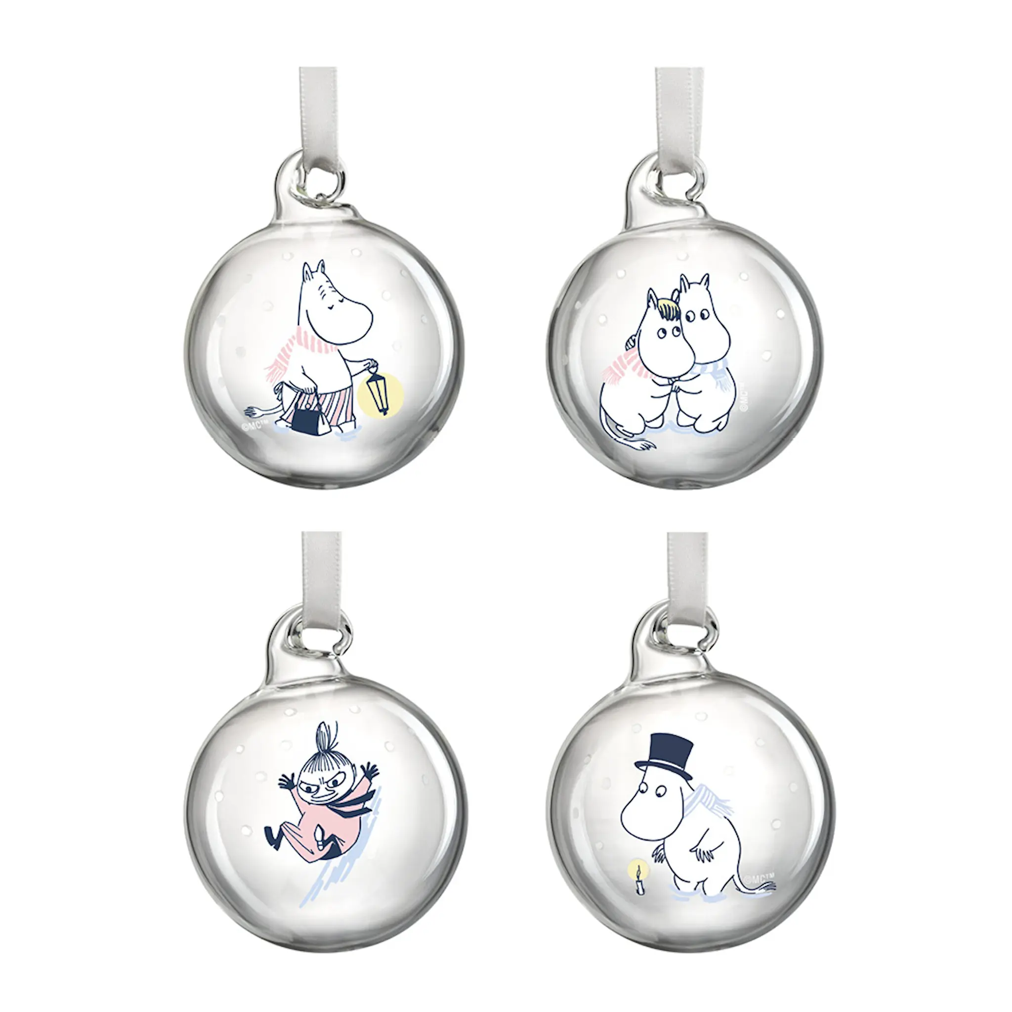 Muurla Mumin julkulor 4-pack 5 cm låt det snöa