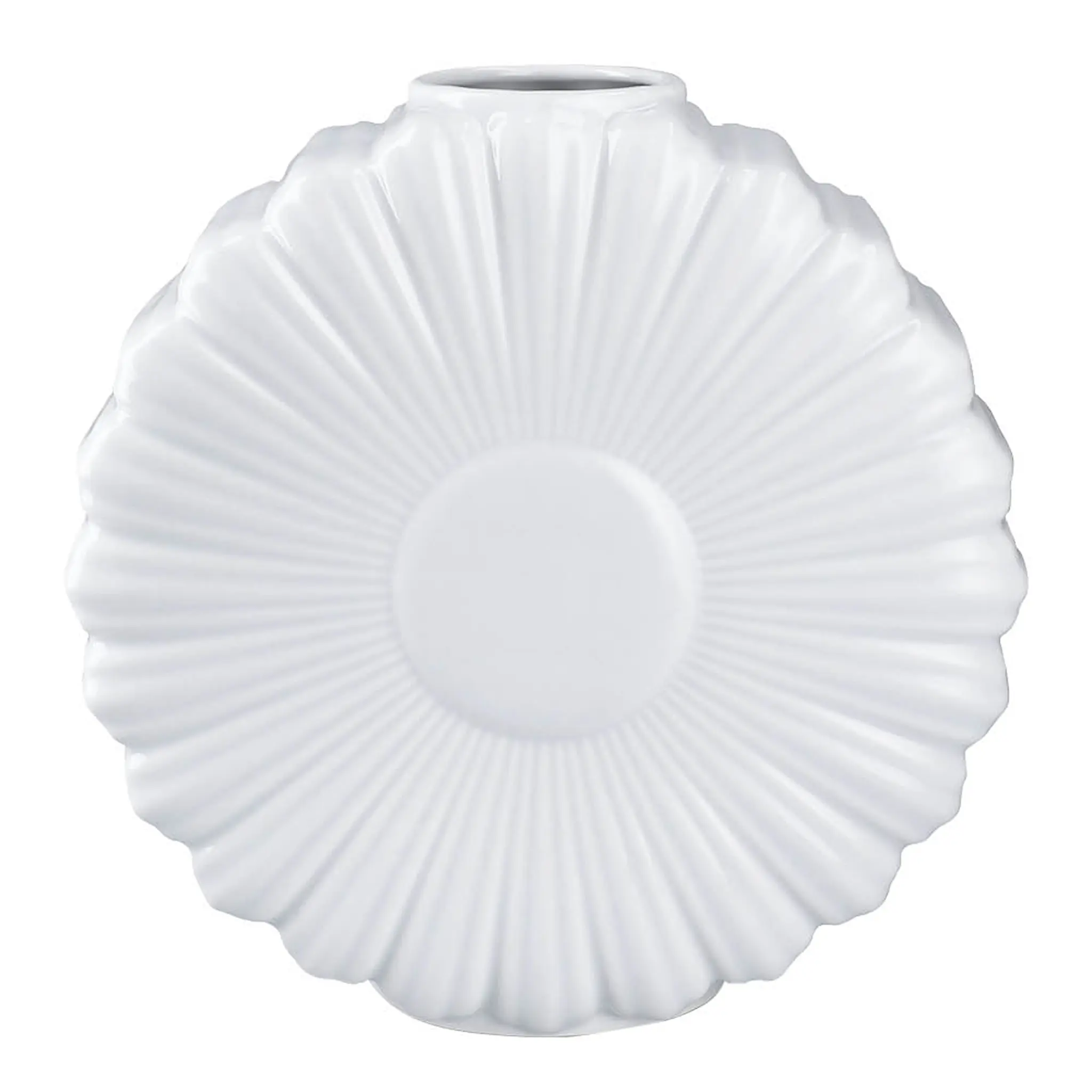 Lyngby Porcelæn Flower vas prästkrage 21 cm vit