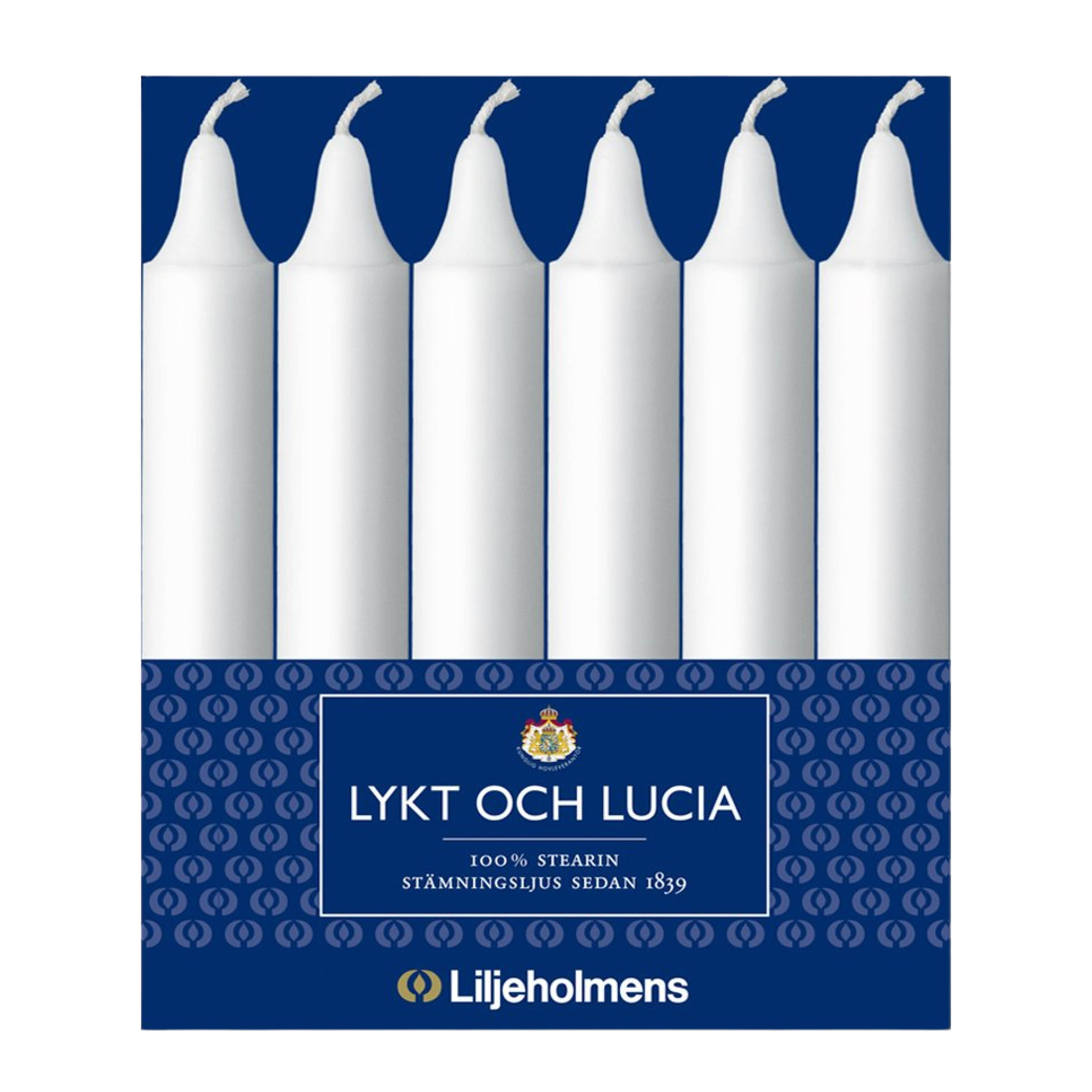 Liljeholmens Lyktljus / Lucialjus 13,5 cm 6-pack vit