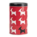 Plåtburk rund 17x10,5 cm bockar röd