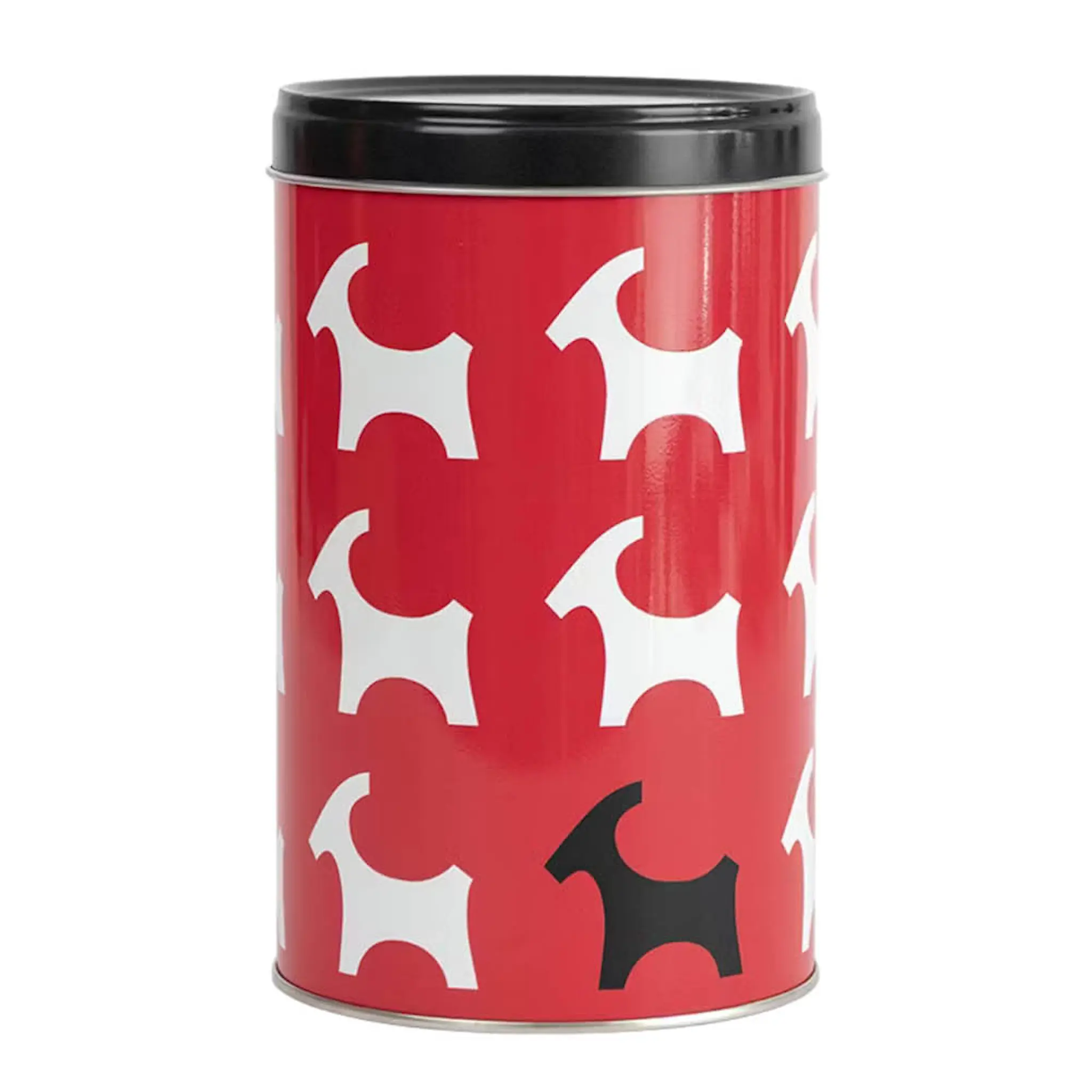 Rotor Design Plåtburk rund 17x10,5 cm bockar röd