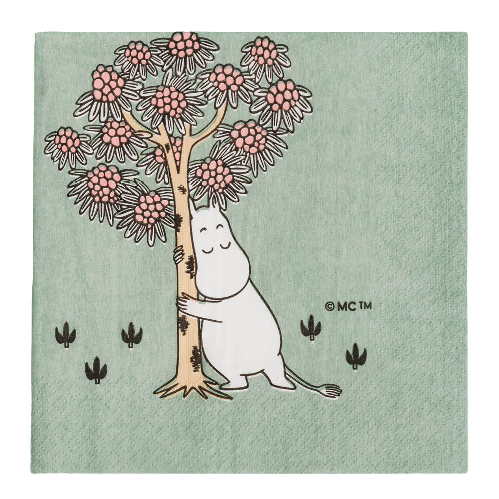 Moomin Arabia Mummi serviett 33x33 cm 20 stk Omtanke grønn