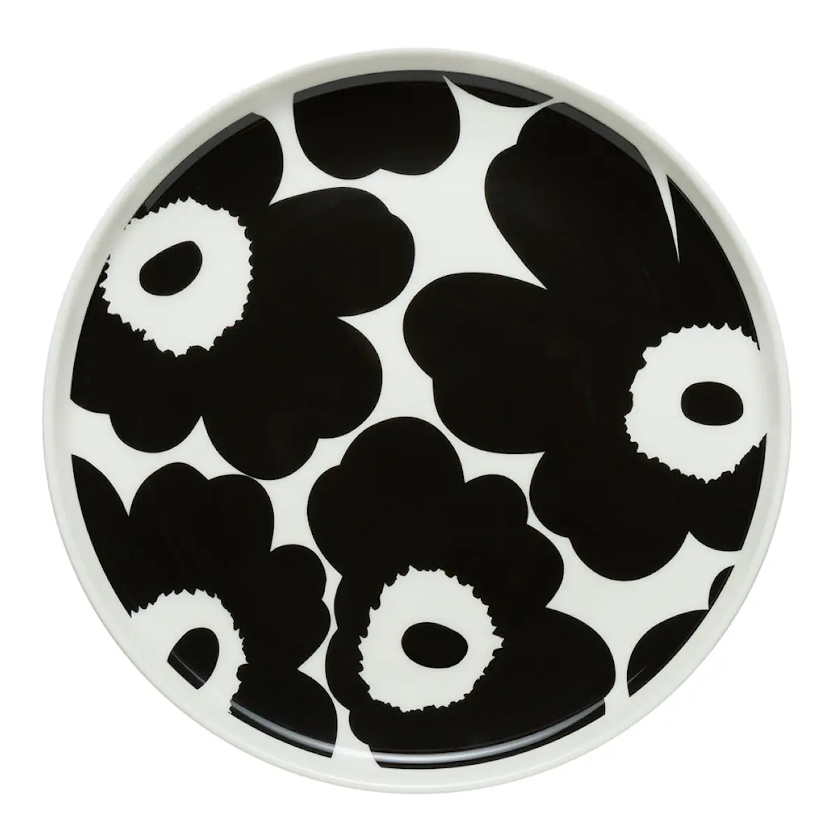 Marimekko Oiva Unikko tallrik 20 cm vit