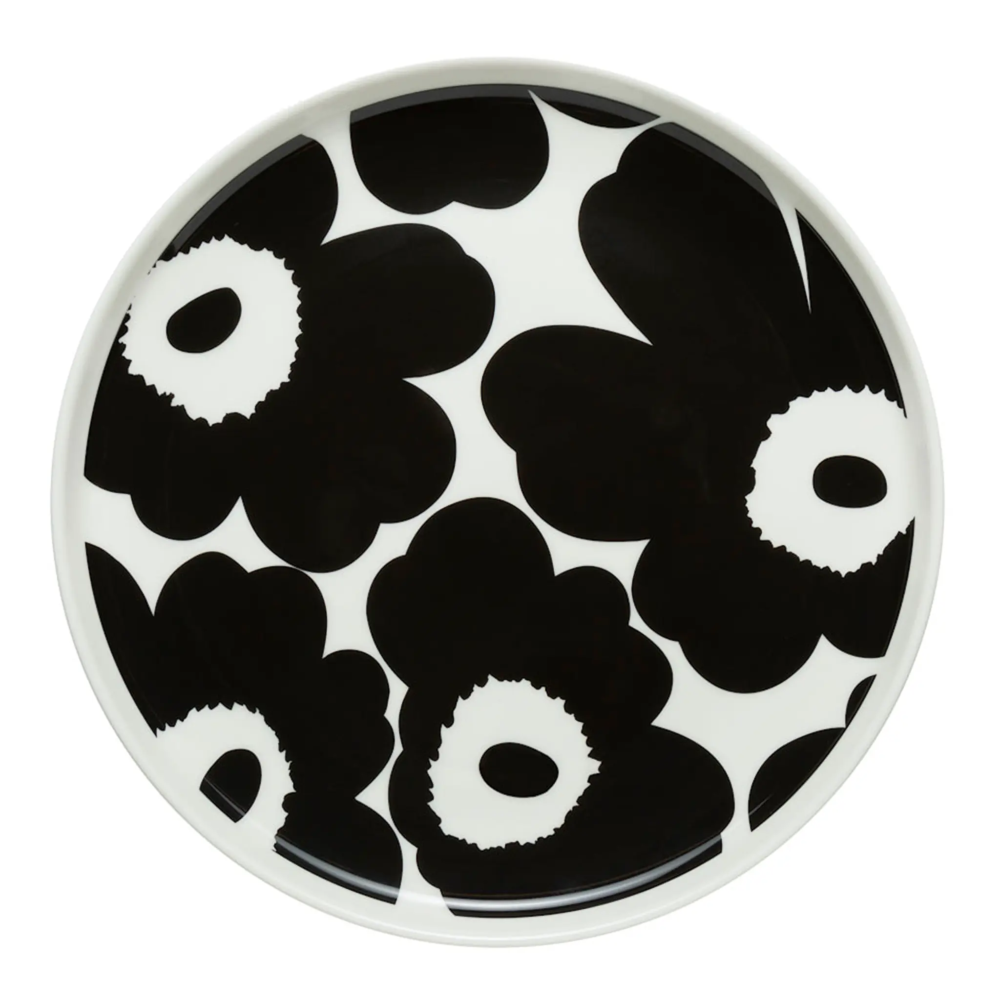 Marimekko Unikko Tallrik 20 cm Svart/Vit