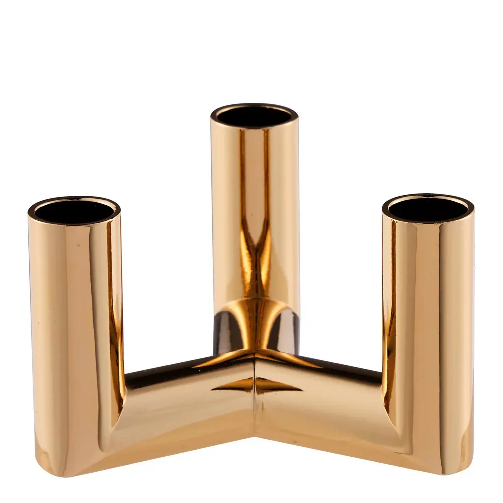 Matrix Kynttilänjalka 3 kynttilää 7,5 cm Kulta