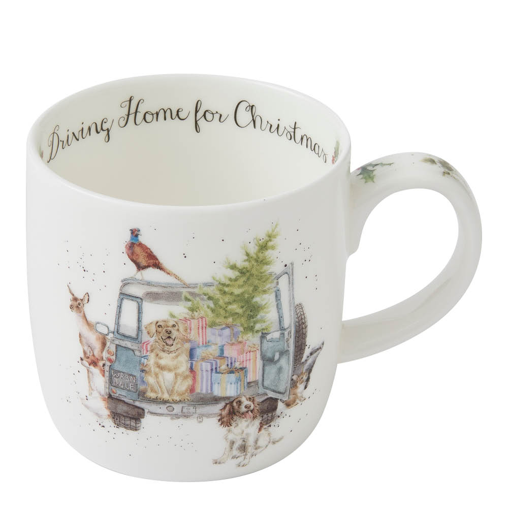 Wrendale Design Driving Home for Christmas mugg 31 cl hundmotiv