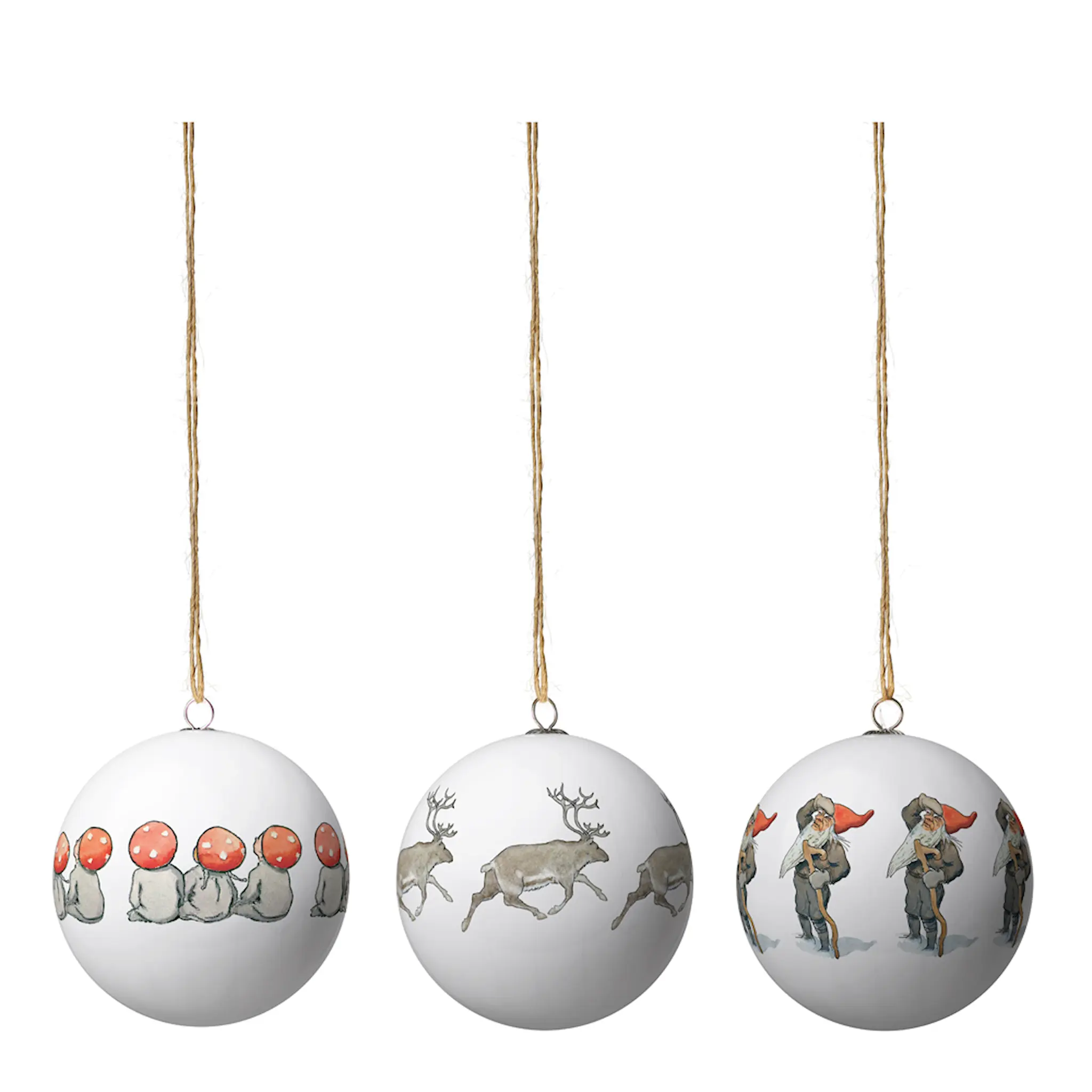 Design House Stockholm Elsa Beskow Julkulor Tomtebobarnen 3-pack