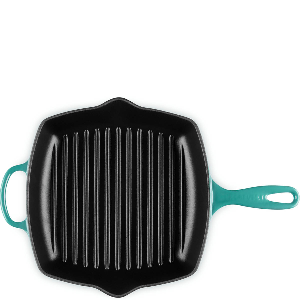 Le Creuset Signature grillpanna kvadratisk gjutjärn 26 cm Bleu Riviera