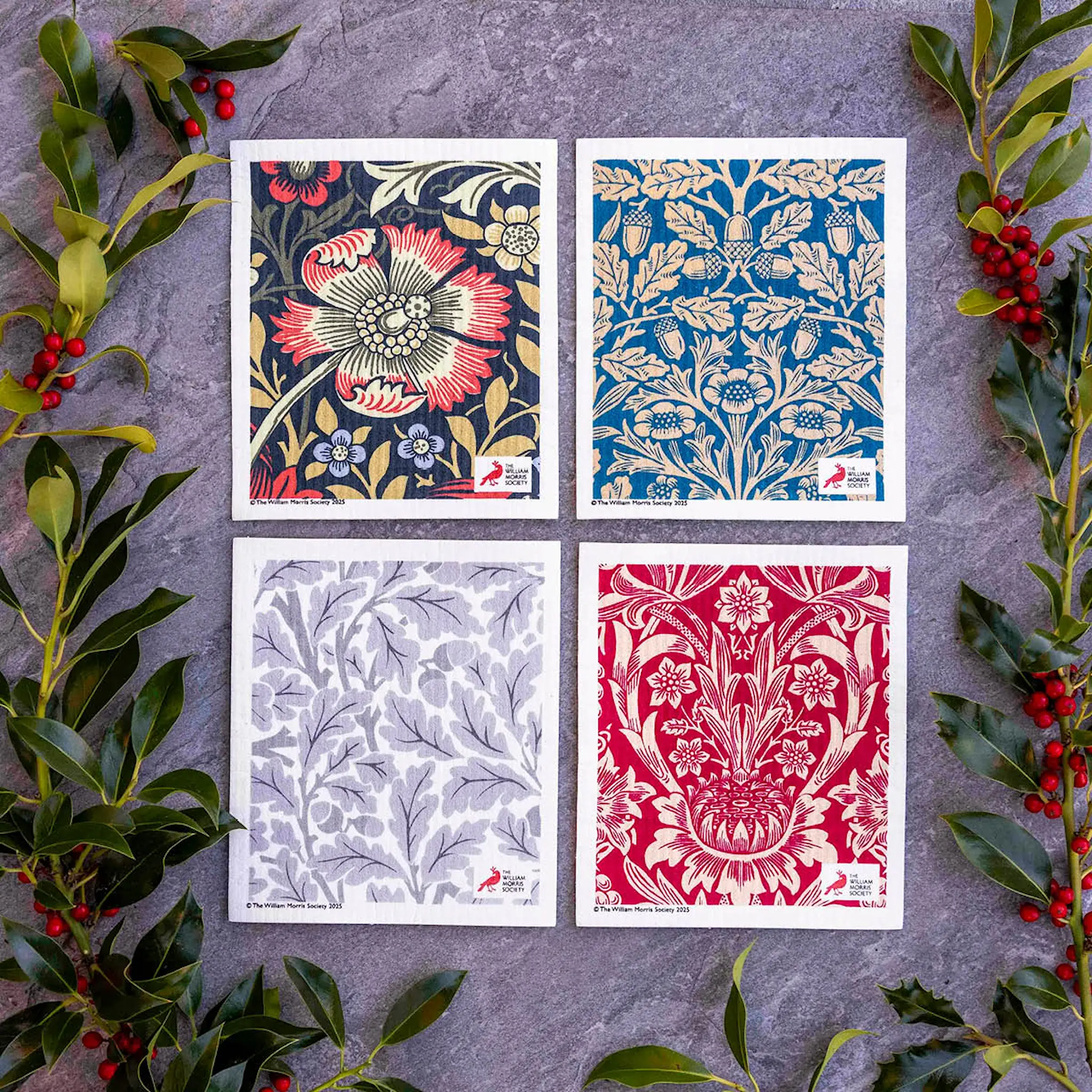 Citronelles William Morris tiskirätti nauhalla 4 kpl 17x20 cm Golden Heritage