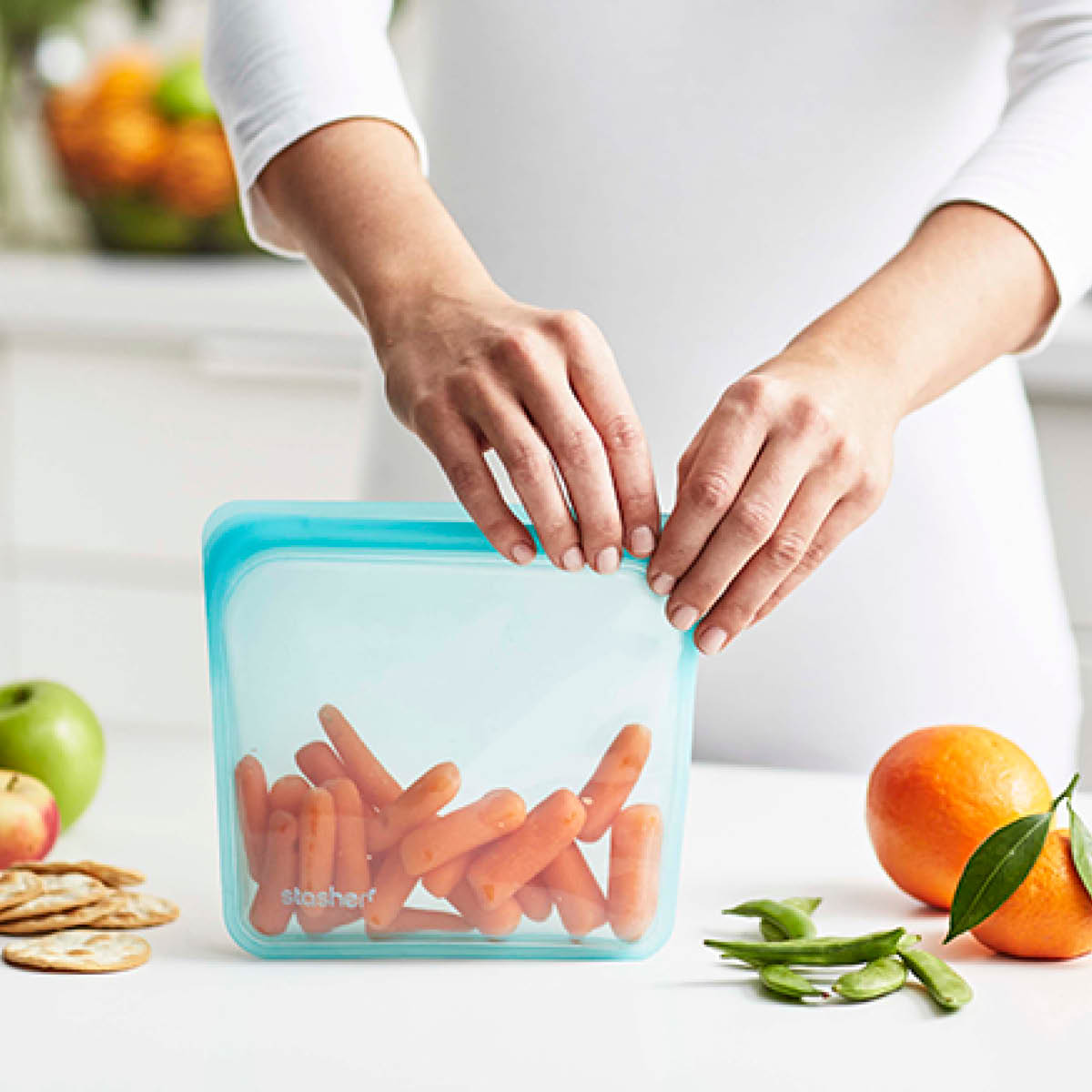 Stasher Silikonpose 0,45L blå