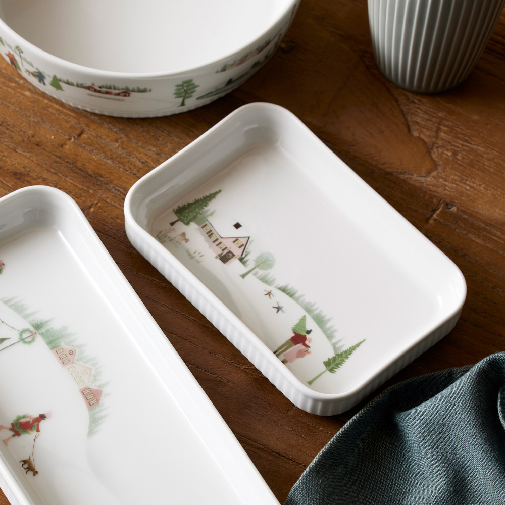 Pillivuyt Vinter fat rektangulært 18x12 cm Ildfast porselen hvit