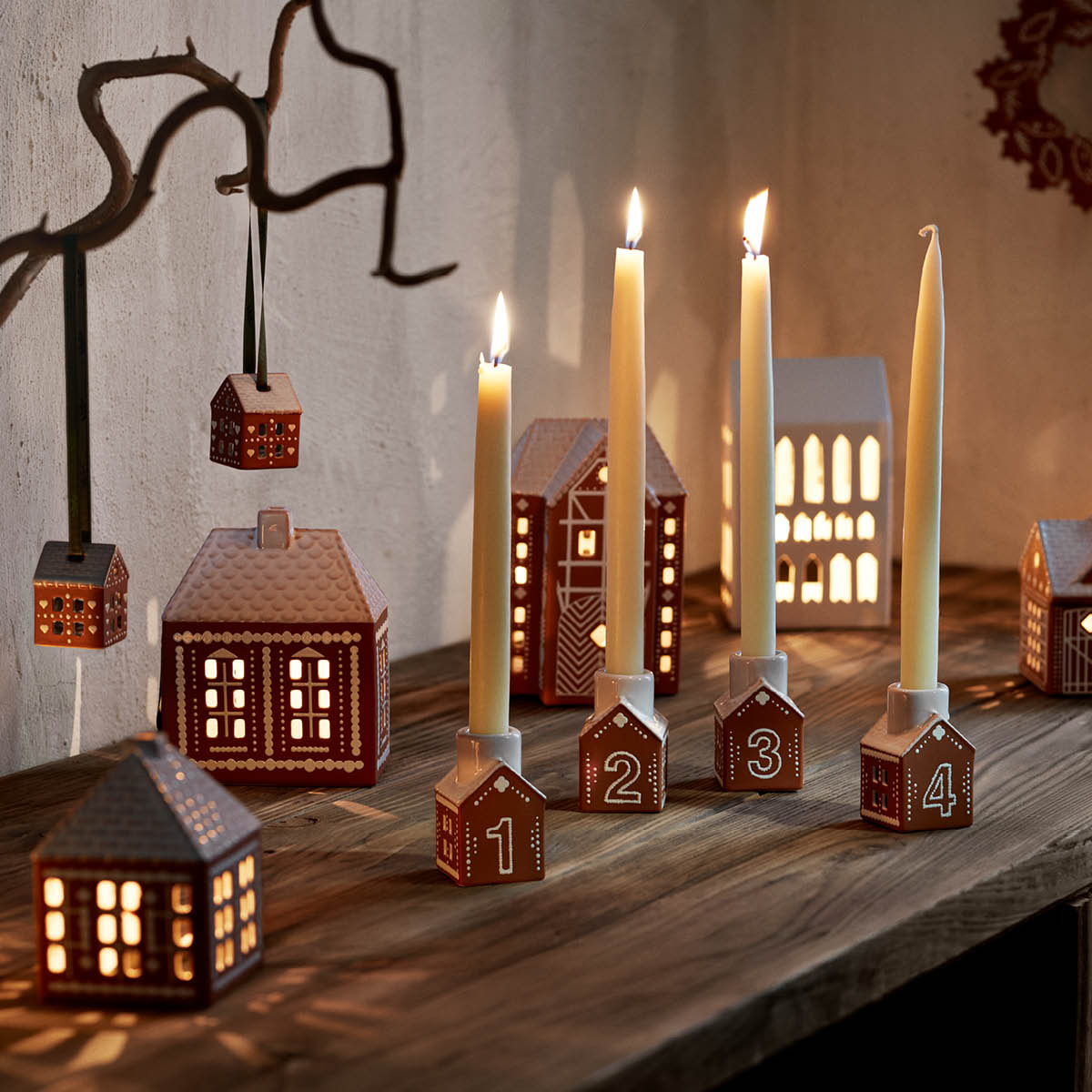 Kähler Pepparkaka adventsljusstake 7,5x5 cm pepparkakshus