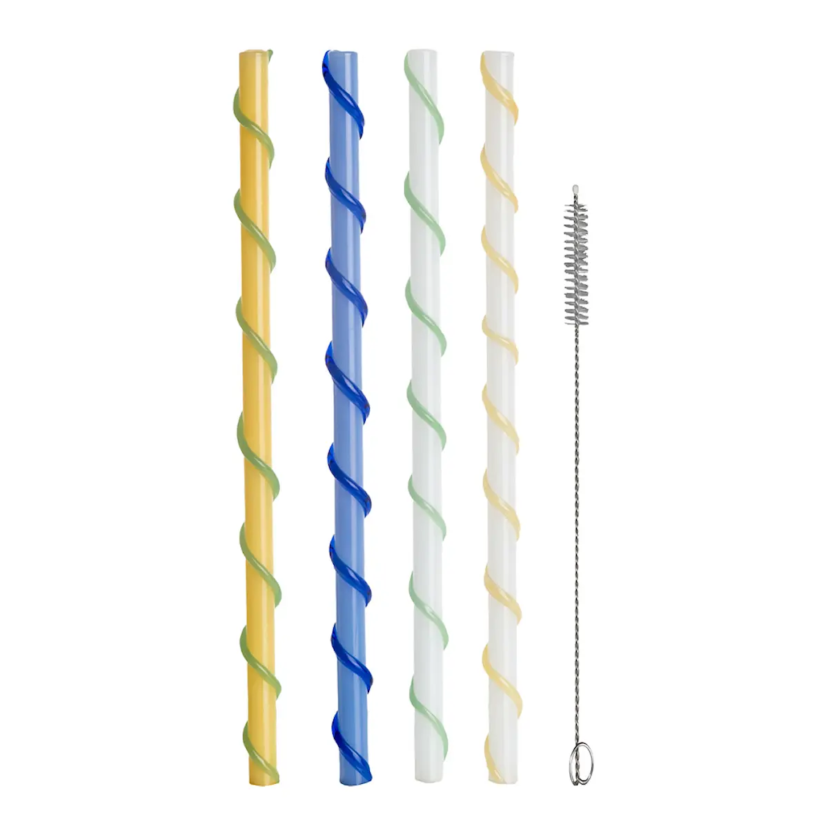 ByOn Straw celebrate sugrör långa 4-pack blå/vit